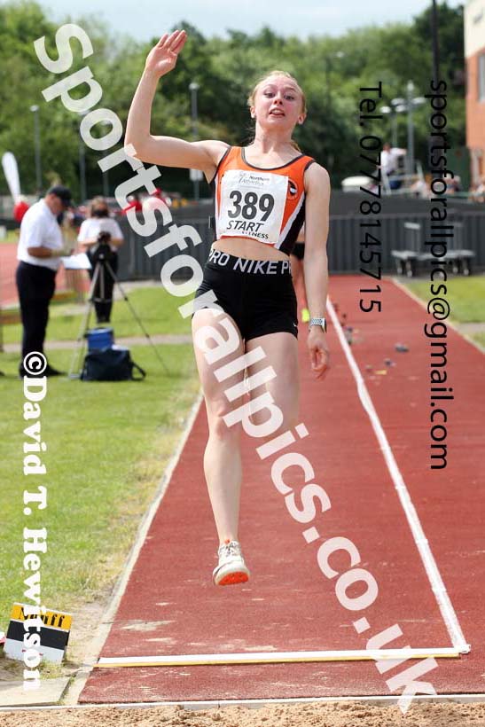 Womens under-20s long jump, 2021 Northern Senior and Under-20s Champs., Leigh. Photo: David T. Hewitson/Sports for All Pics